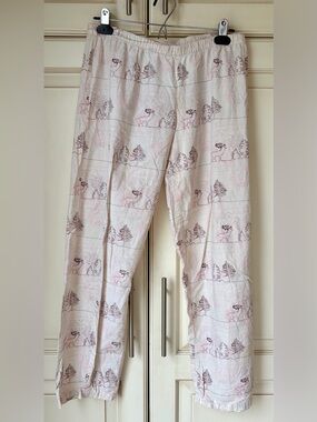 Xhilaration Pink and White Sleepwear Pajama Pants. Medium. Moose 🫎 & trees.